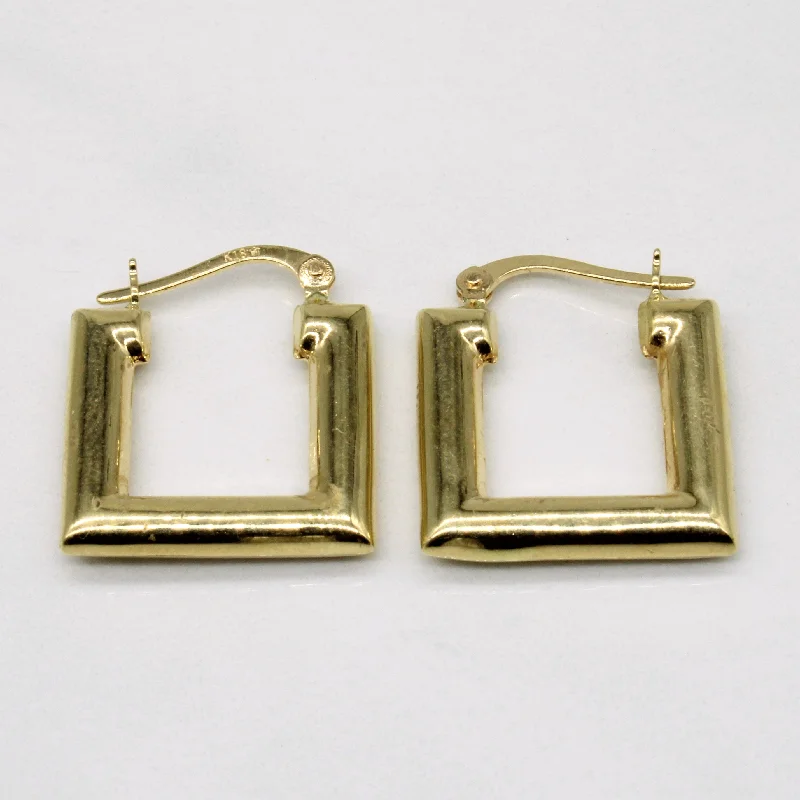 Best hoop earrings with asymmetrical designs for a fashion-forward, avant-garde look-18k Yellow Gold Square Hoop Earrings