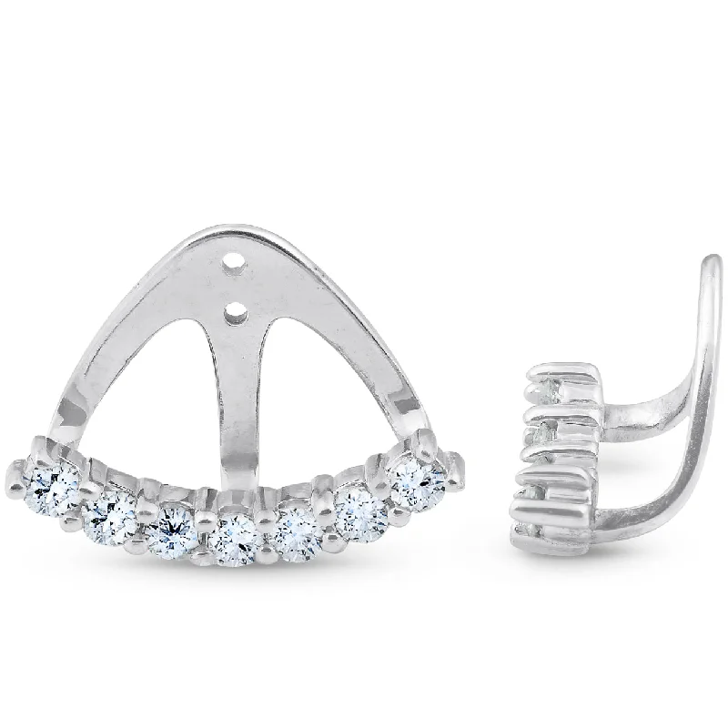 Best hoop earrings with vintage-style detailing for a nostalgic and timeless look-3/4 Ct Diamond Stud Earring Jackets 14k White Gold (up to 8mm)