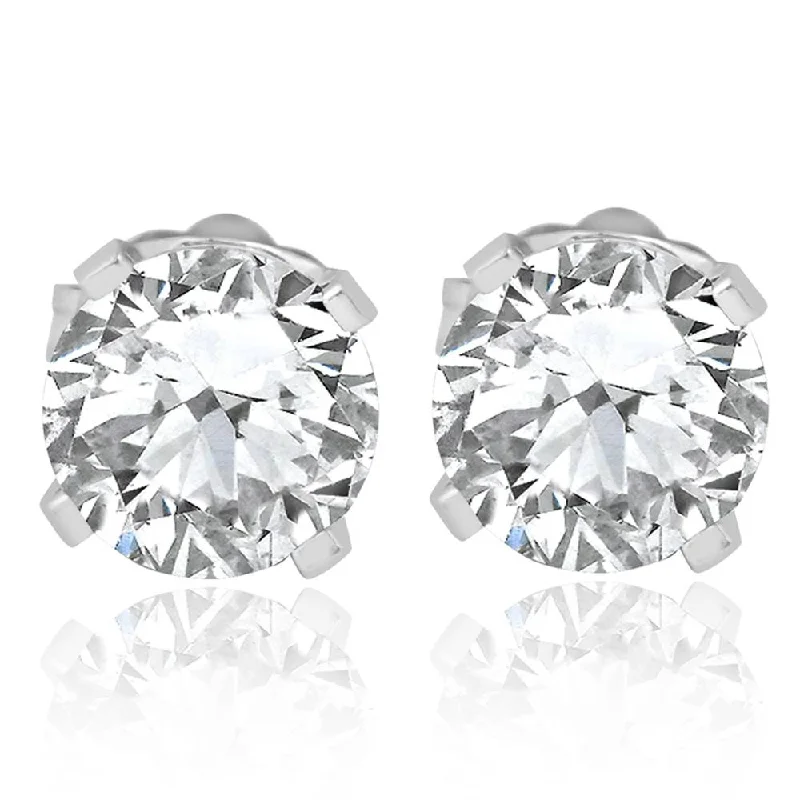 Best hoop earrings with cubic zirconia for a budget-friendly, dazzling look-7/8ct Diamond Studs 14K White Gold