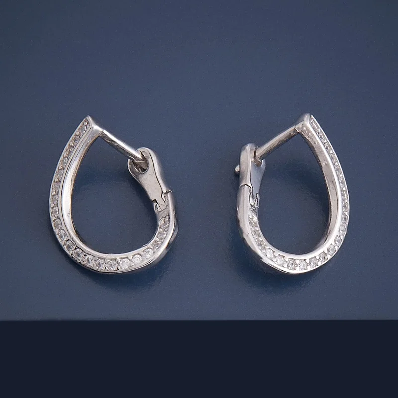 Hoop earrings with hammered copper for a warm and rustic aesthetic-92.5 Silver Earring 164369