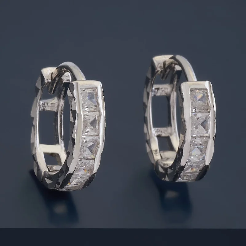 Hoop earrings with intricate designs for a unique and artistic appearance-92.5 Silver Earring 176613