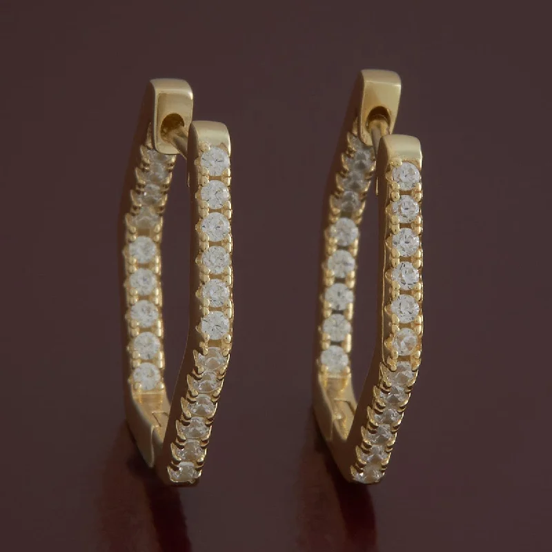 Best hoop earrings with hammered gold for a rustic yet elegant look-92.5 Silver Earring 180644