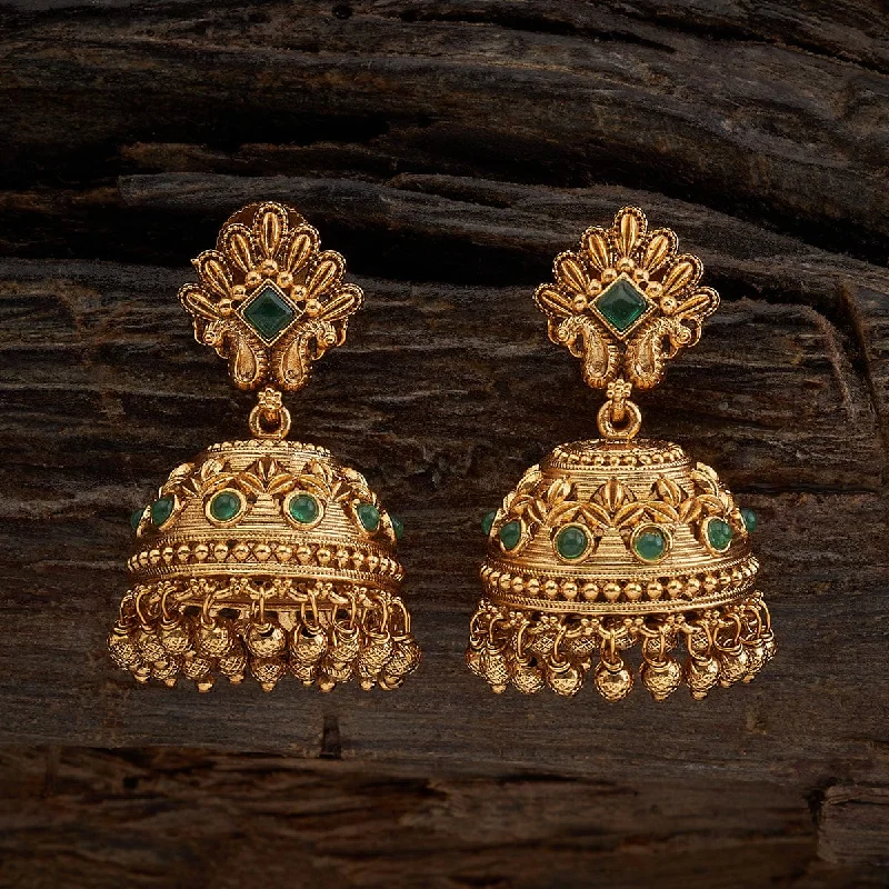 Hoop earrings with stacked layers for a bold and textured design-Antique Earring 169532