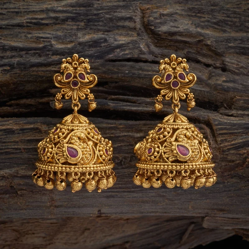 Hoop earrings with textured gold for a refined and sophisticated aesthetic-Antique Earring 173299