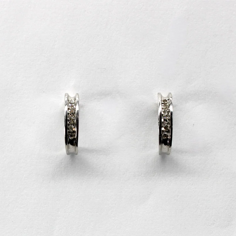 Best hoop earrings with oval shapes for a unique and elongated design-Channel Set Diamond Earrings | 0.07ctw |