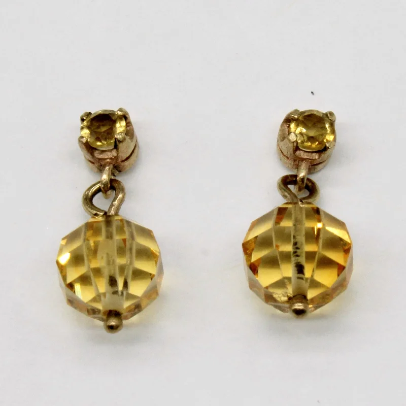 Hoop earrings with snake print designs for an edgy, wild appearance-Citrine Bead Earrings | 3.20ctw |