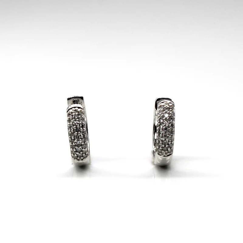 Hoop earrings with spiral designs for a dynamic and fluid look-Cluster Diamond Huggie Earrings | 0.24ctw |