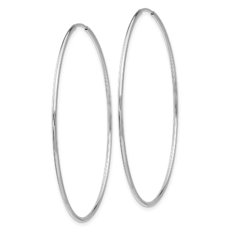 Hoop earrings with crescent moon shapes for a celestial and mystical appearance-Curata 14k White Gold Polished 1.2x54mm Endless Tube Hoop Earrings