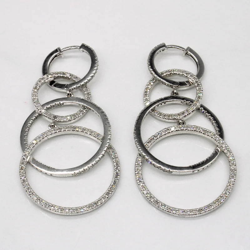 Hoop earrings with rhinestone embellishments for a glamorous and sparkling look-Diamond Drop Hoop Earrings | 1.60ctw |