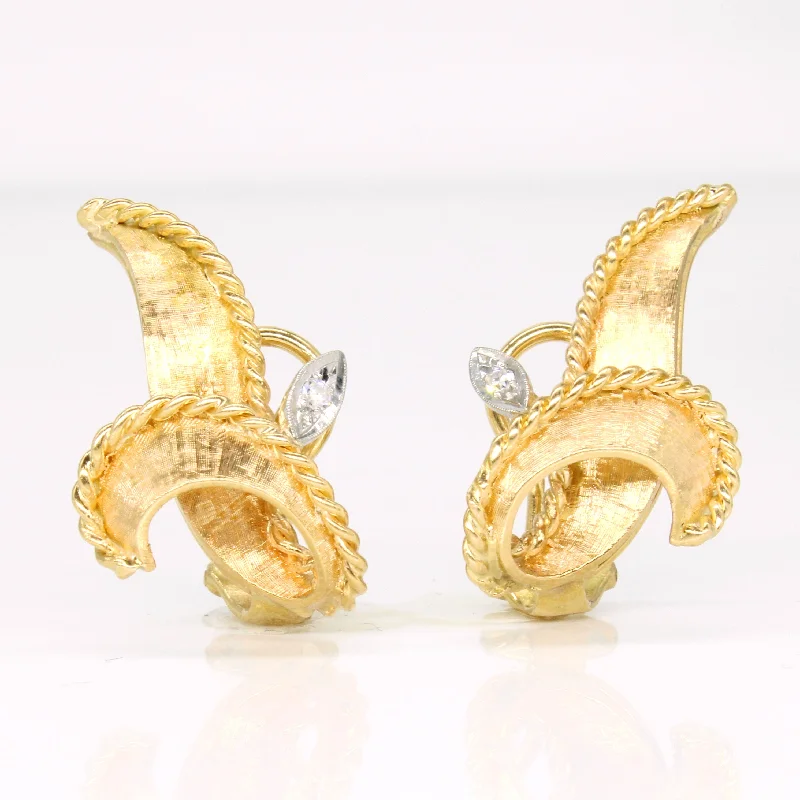 Best hoop earrings with matte finish for a sophisticated, understated design-18k Yellow Gold Diamond Earrings | 0.04ctw |