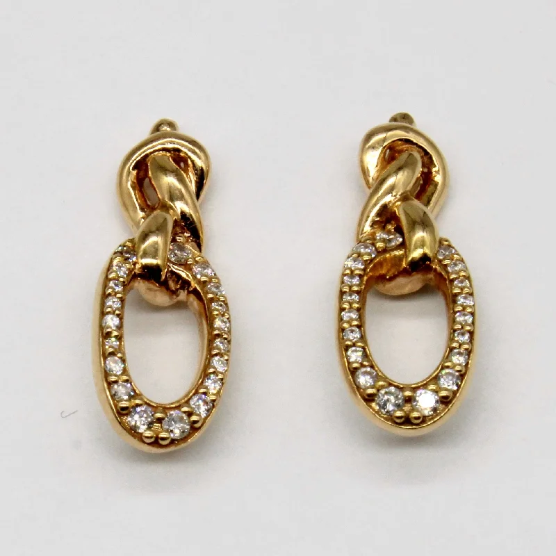 Hoop earrings with abstract shapes for an artistic and creative touch-18k Yellow Gold Diamond Earrings | 0.15ctw |