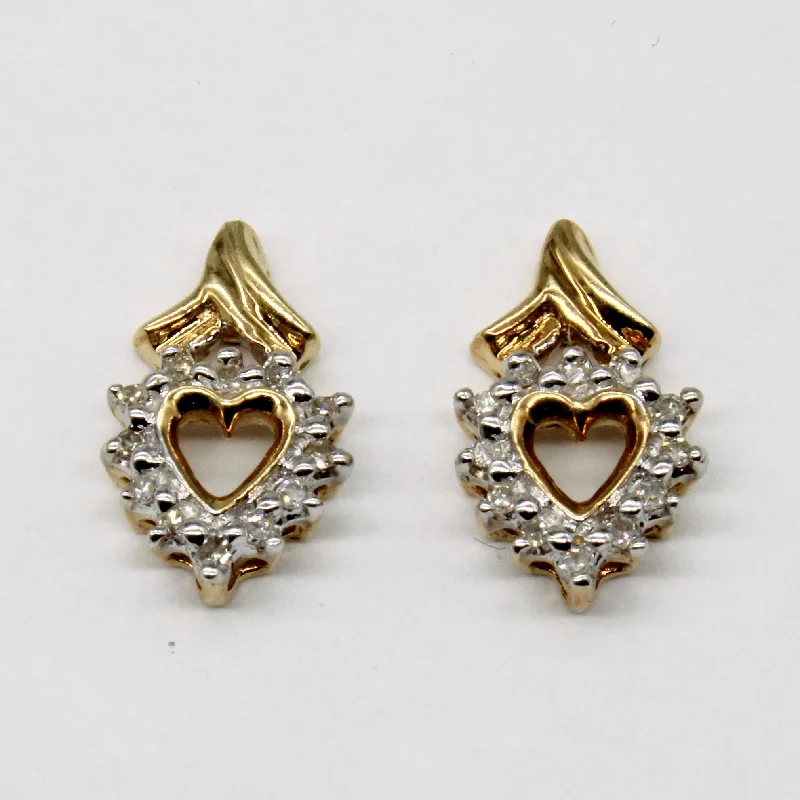 Small hoop earrings for a delicate and understated everyday wear-Diamond Heart Earrings | 0.12ctw |