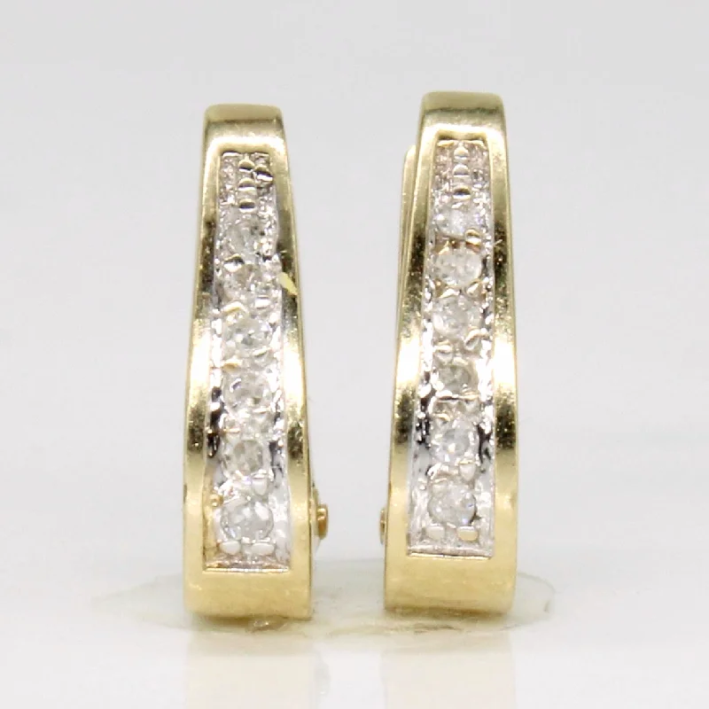 Hoop earrings with luxe velvet finishes for a rich and luxurious touch-10k Yellow Gold Diamond Hoop Earrings | 0.07ctw |