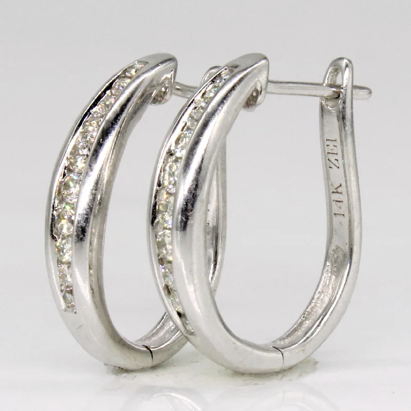 Hoop earrings with luxe velvet finishes for a rich and luxurious touch-Diamond Hoop Earrings | 0.15ctw |