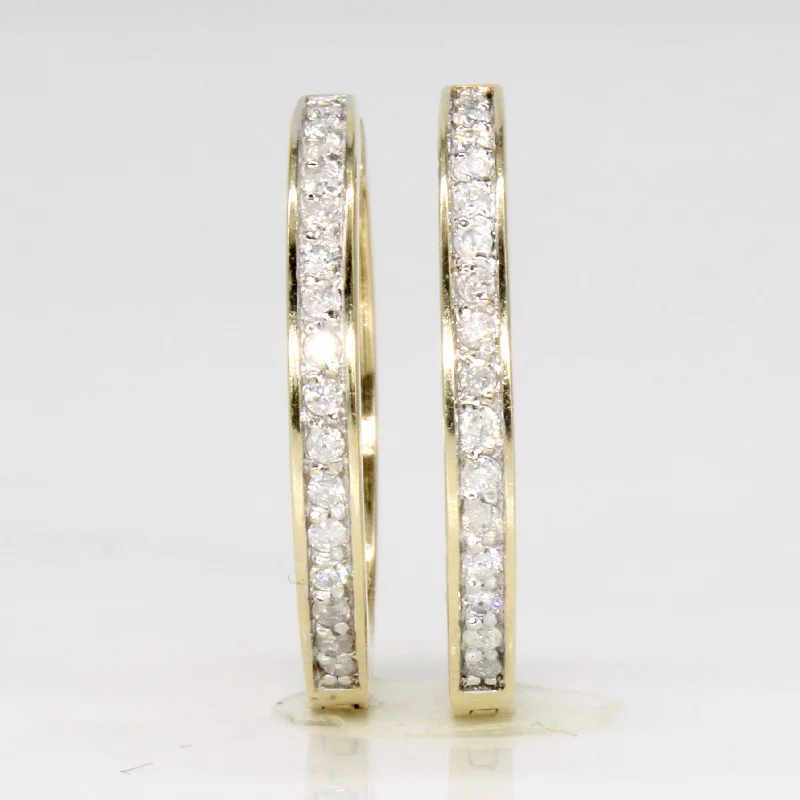 Hoop earrings with spiral designs for a dynamic and fluid look-10k Yellow Gold Diamond Hoop Earrings | 0.22ctw |