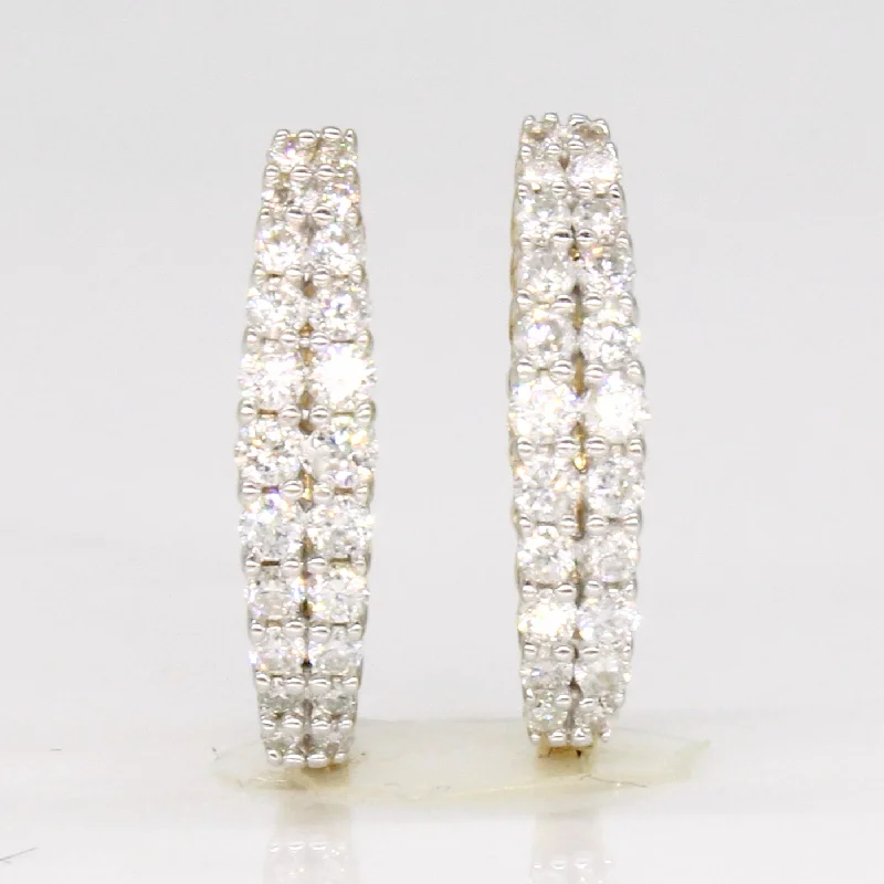 Hoop earrings with textured gold for a refined and sophisticated aesthetic-Diamond Hoop Earrings | 0.25ctw |