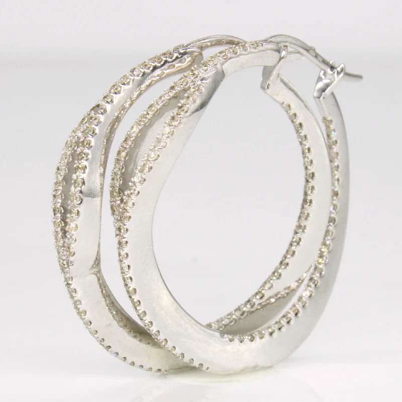 Hoop earrings with artistic filigree designs for an intricate, delicate finish-Diamond Hoop Earrings | 0.70ctw |