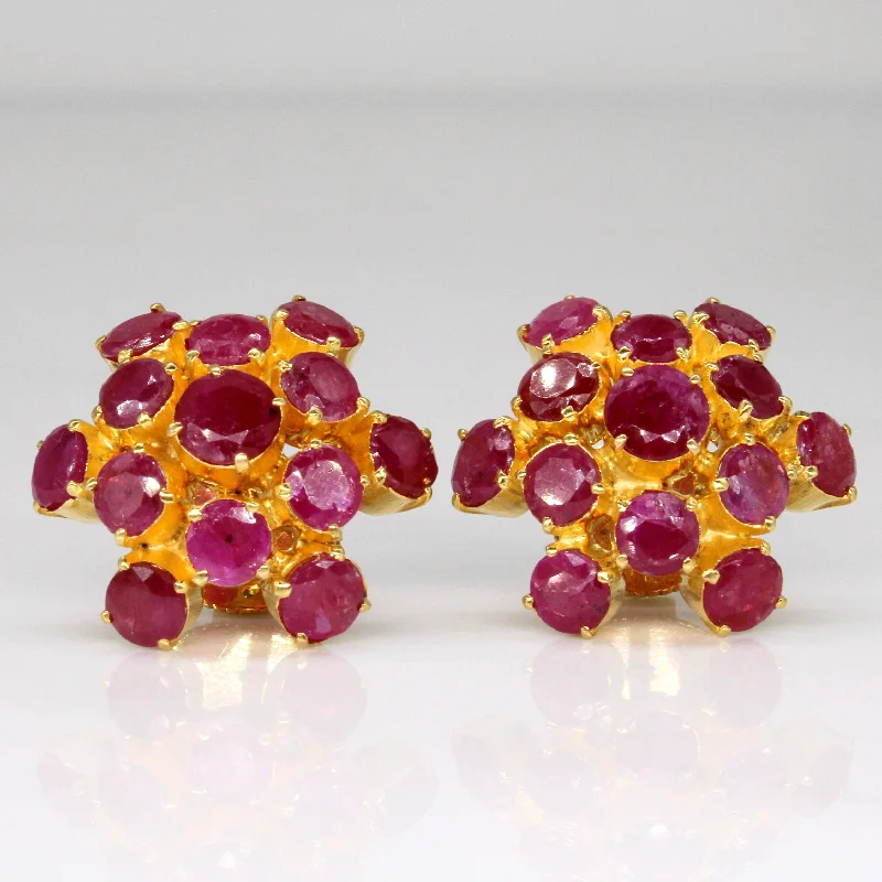 Best hoop earrings with smooth ceramic finishes for a polished, clean style-Glass Filled Ruby Earrings | 7.50ctw |