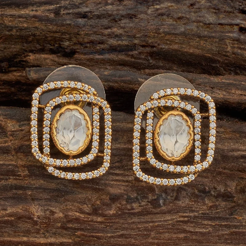 Best hoop earrings with hammered gold for a rustic yet elegant look-Kundan Earring 173339