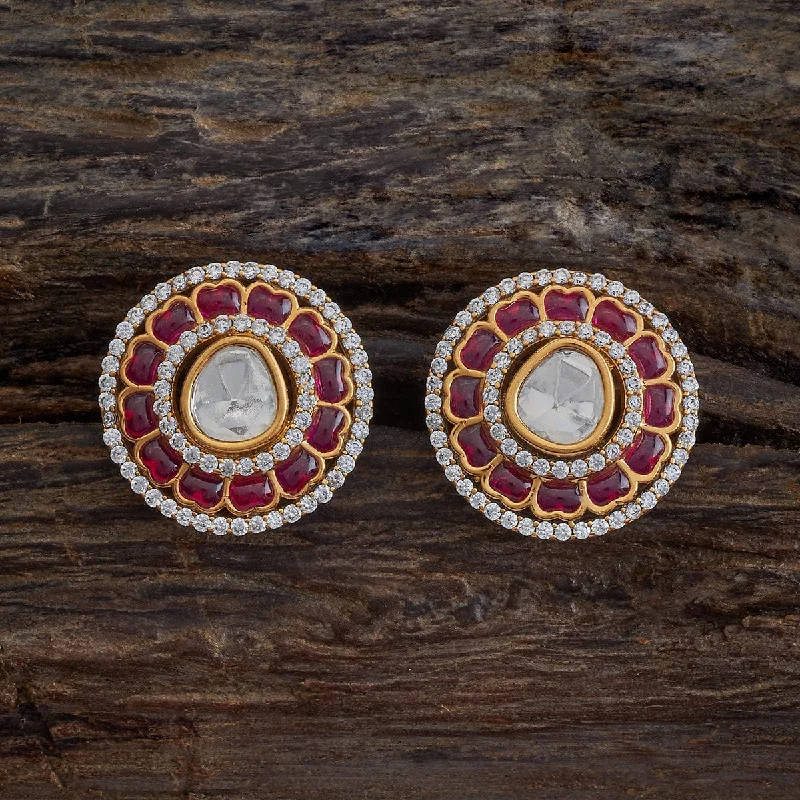 Best hoop earrings with vintage rhinestone embellishments for a retro-glam effect-Kundan Earring 176777