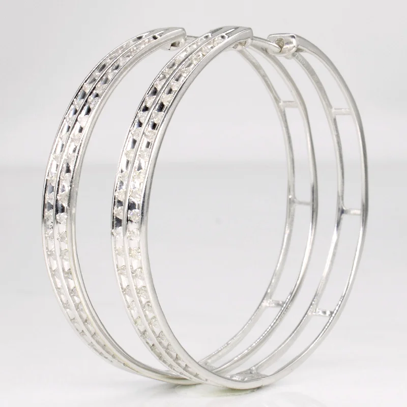 Best hoop earrings with satin ribbons for a soft, feminine appearance-Large Diamond Hoop Earrings | 1.92ctw |