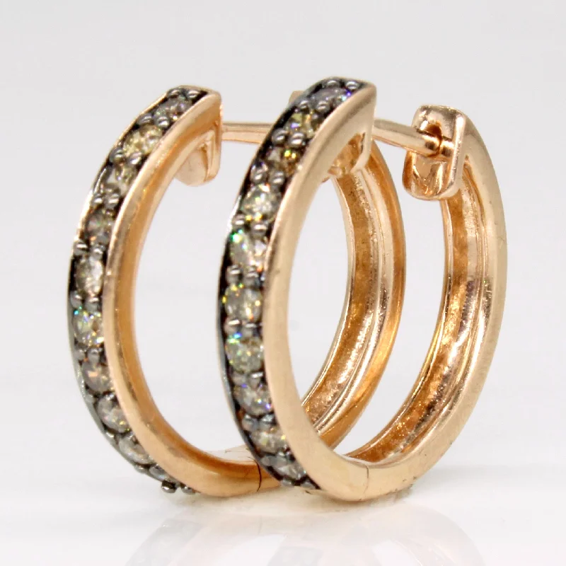 Hoop earrings with rhinestone-studded rims for a glamorous touch-Light Brown Diamond Hoop Earrings | 0.60ctw |