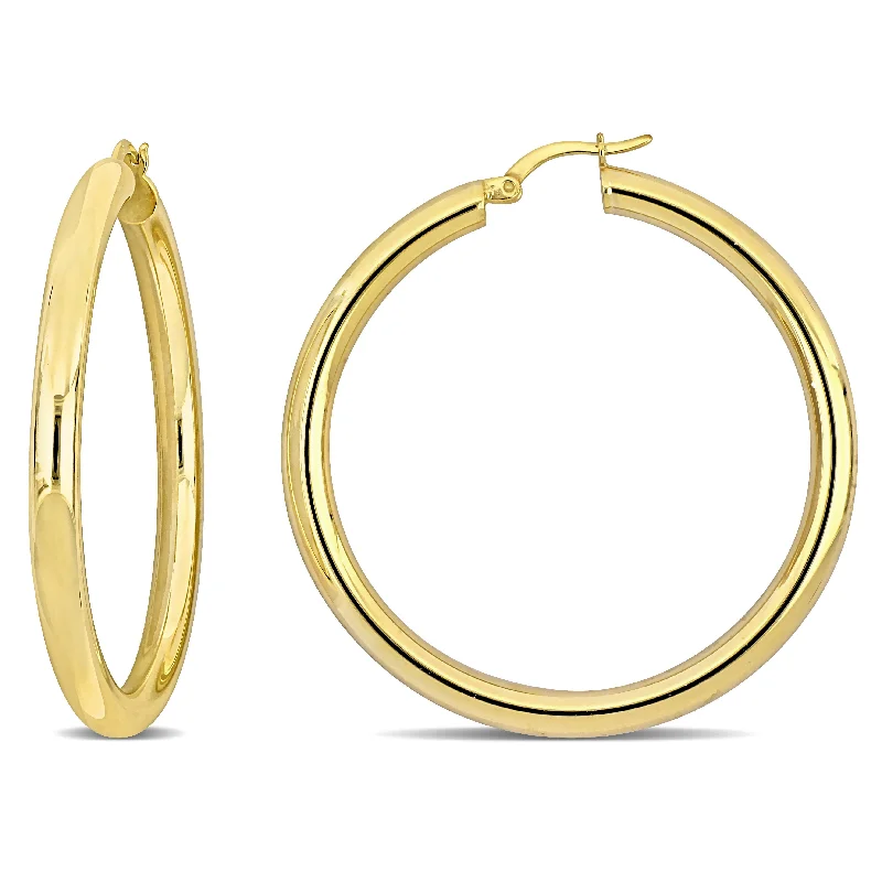 Best hoop earrings with infinity designs for a timeless and meaningful symbol-Mimi & Max 49x4mm Hoop Earrings in Yellow Plated Silver