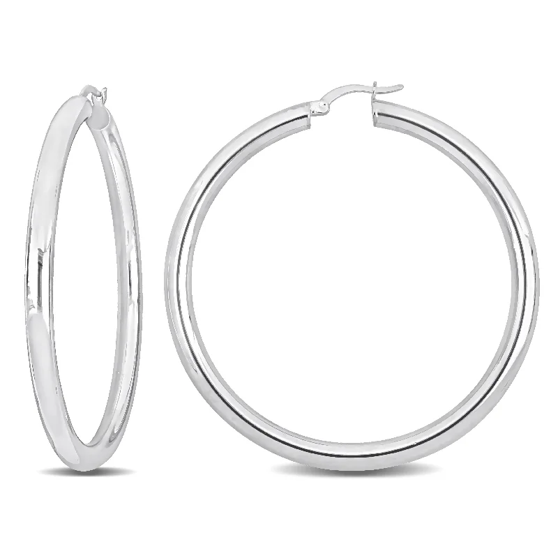 Best hoop earrings with infinity designs for a timeless and meaningful symbol-Mimi & Max 58x4mm Hoop Earrings in Sterling Silver