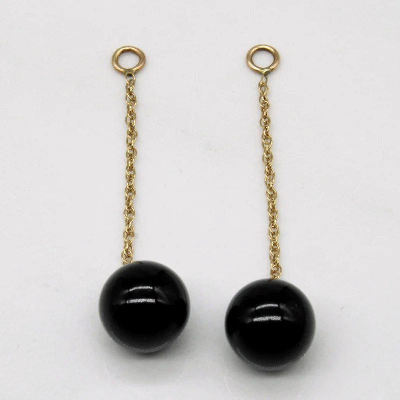 Hoop earrings with colorful beads for a fun and playful vibe-Onyx Bead Earrings Jackets | 8.00ctw |