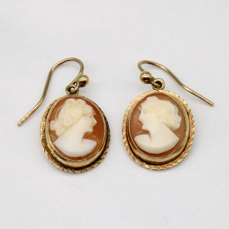 Best hoop earrings with braided leather for a rustic, stylish finish-Seashell Cameo Earrings | 5.00ctw |