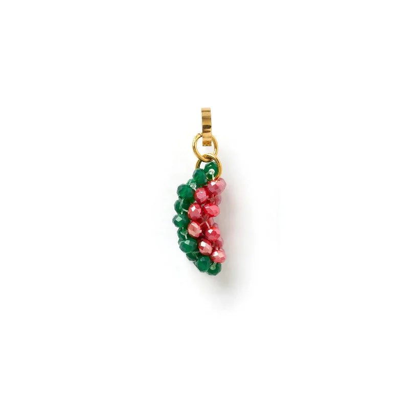 Best hoop earrings with detachable studs for a versatile and adjustable accessory-Watermelon Beaded Charm