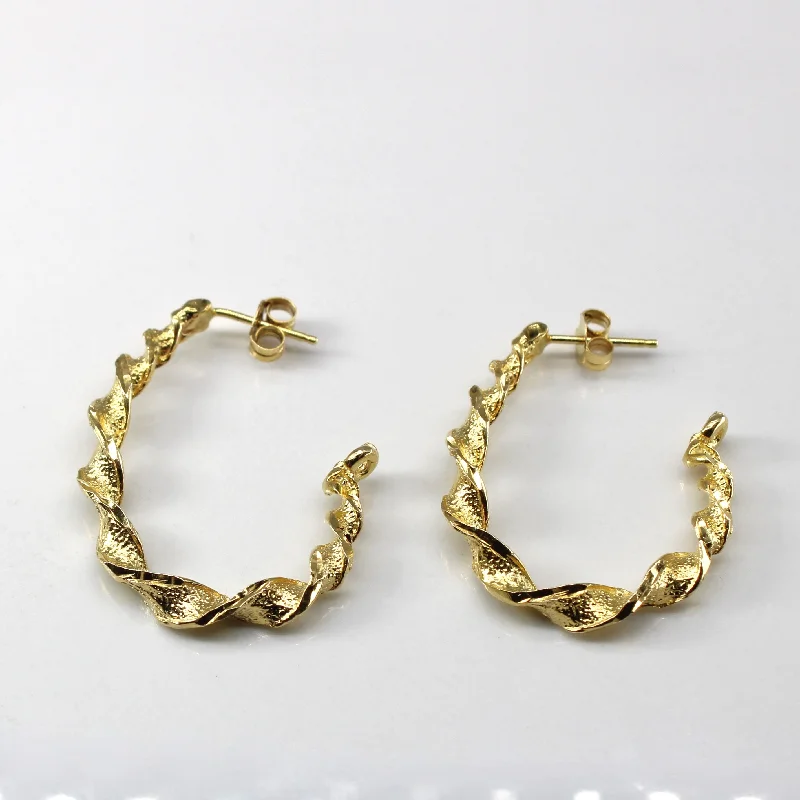 Best hoop earrings with gold for a luxurious and timeless look-Twisted Yellow Gold Hoop Earrings