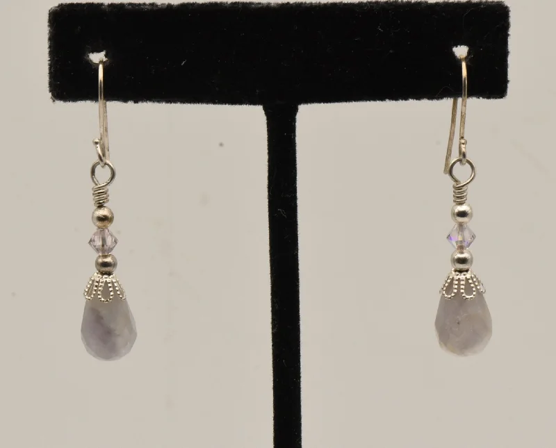 Best hoop earrings with infinity designs for a timeless and meaningful symbol-Vintage Faceted Amethyst Dangle Earrings