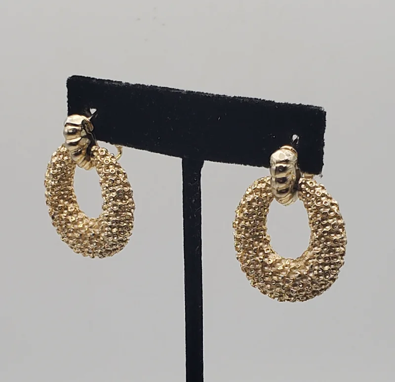 Best hoop earrings with custom engravings for a personalized and meaningful gift-Vintage Gold Tone Door Knocker Earrings