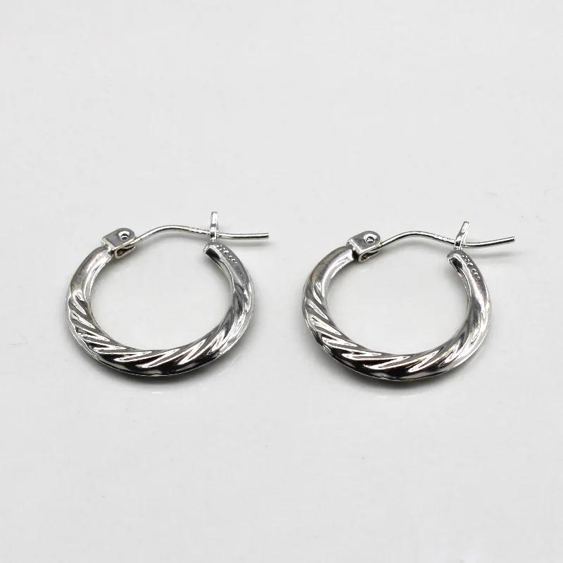 Best hoop earrings with Swarovski crystals for added sparkle and luxury-White Gold Hoop Earrings