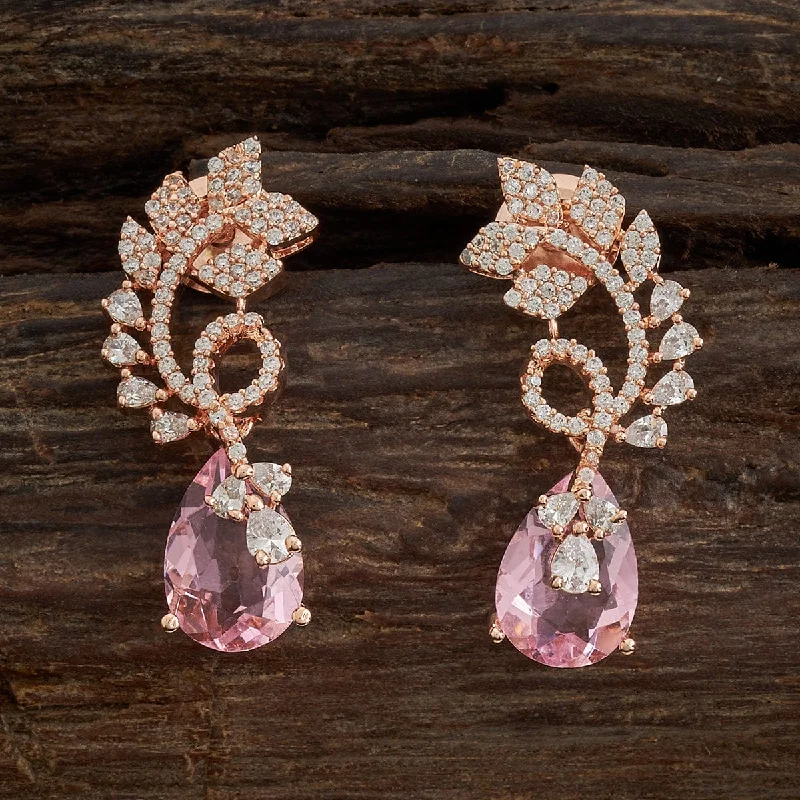 Hoop earrings with abstract shapes for an artistic and creative touch-Zircon Earring 160383