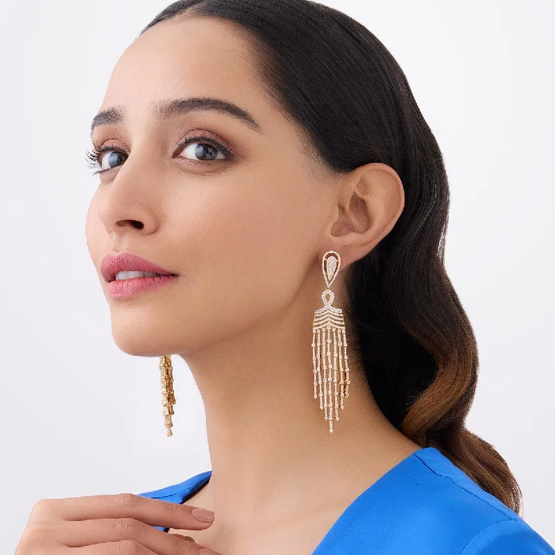 Hoop earrings with polished metal for a shiny and high-quality finish-Zircon Earring 162206