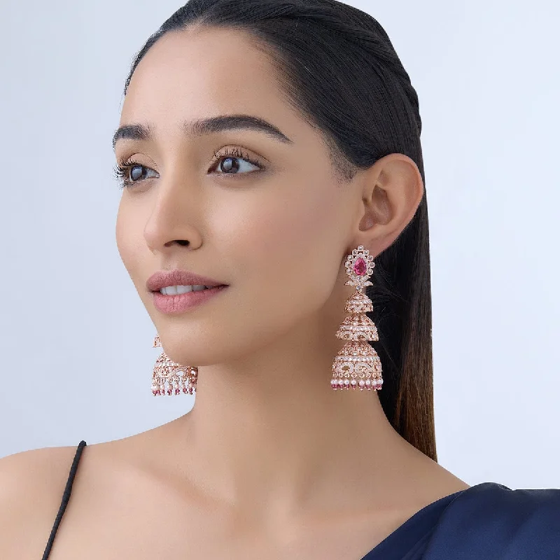 Best hoop earrings with gemstone accents for a colorful and elegant appearance-Zircon Earring 163920