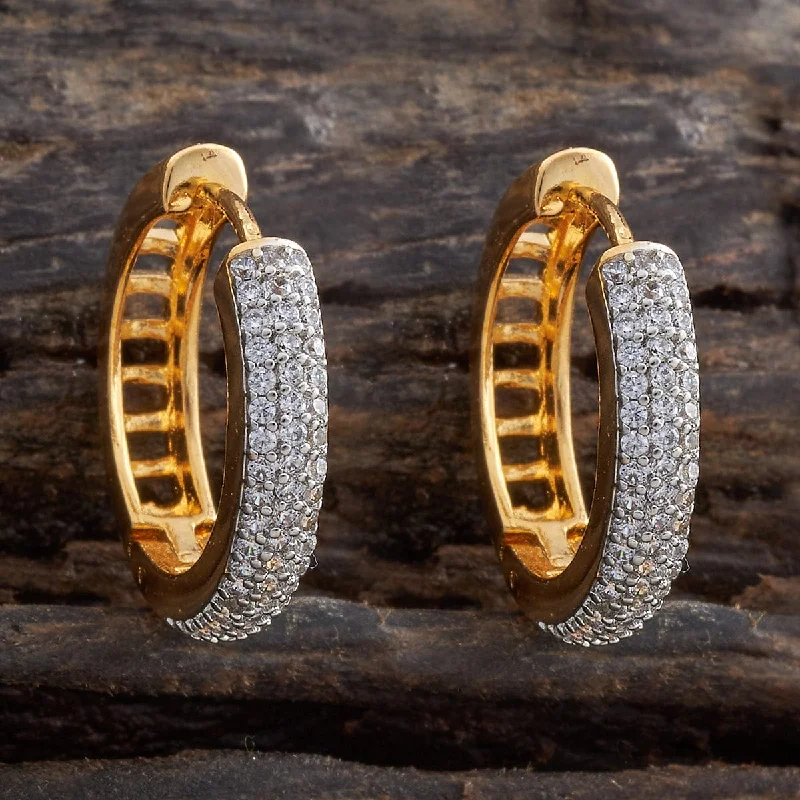 Stylish hoop earrings with diamond accents for an elegant and sparkling effect-Zircon Earring 170340