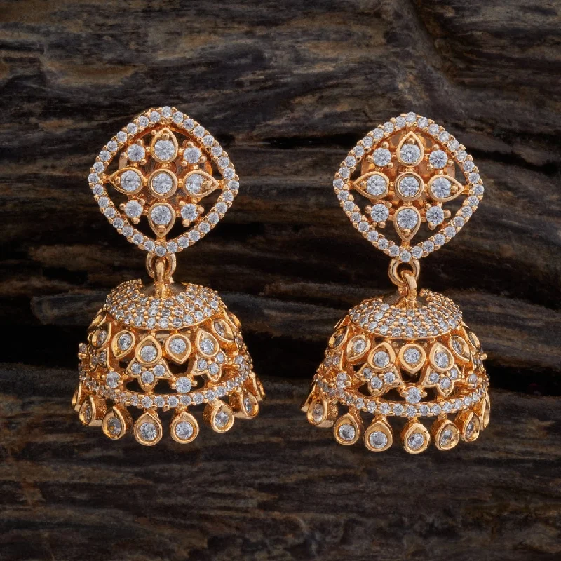 Hoop earrings with floral motifs for a feminine and nature-inspired look-Zircon Earring 173201